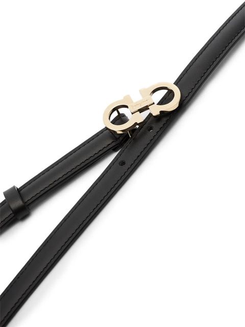 Ferragamo logo-plaque leather belt - Black