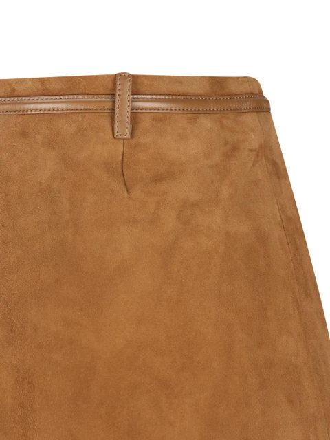 Gucci suede belt midi skirt - Brown