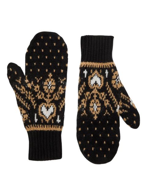 KHAITE fair isle gloves - Black - zdjęcie produktu nr 1