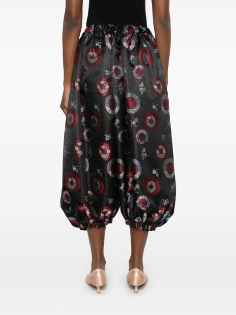 Comme Des Garçons patterned-intarsia trousers - Black