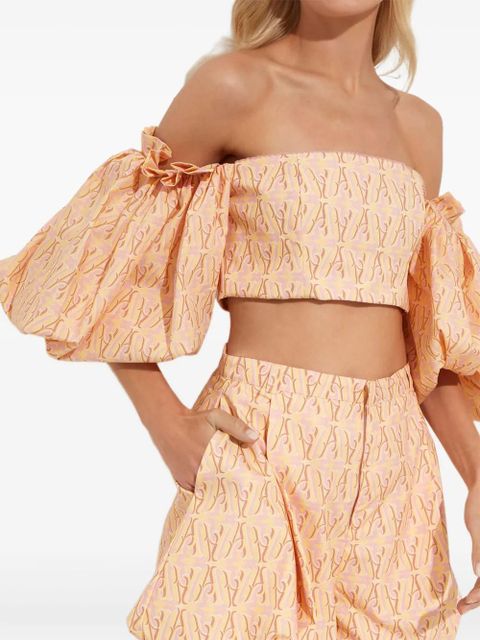 Agua By Agua Bendita puff-sleeve top - Neutrals - zdjęcie produktu nr 1