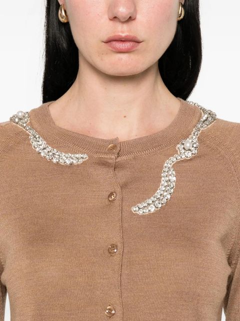 Simone Rocha embellished cardigan - Brown