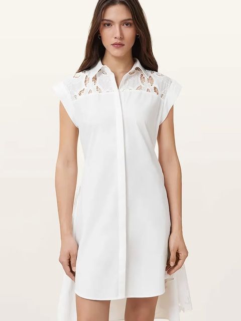 AllSaints sukienka bawełniana ZOLA kolor biały mini prosta W129DC