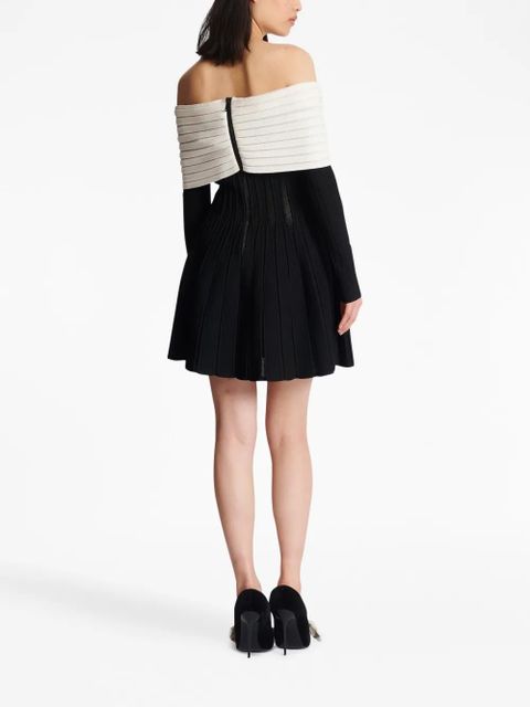 Balmain off-shoulder knitted minidress - Black - zdjęcie produktu nr 2