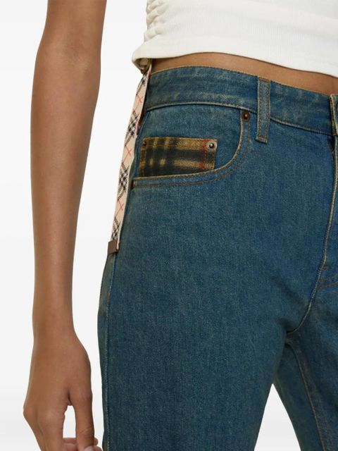 Burberry logo-patch straight-leg jeans - Blue