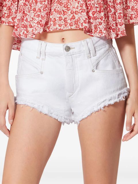 ISABEL MARANT Eneidala frayed shorts - White
