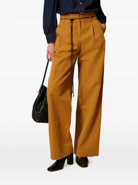 TWINSET pleated high-waisted trousers - Brown