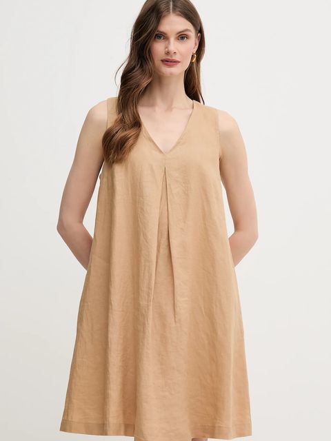United Colors of Benetton sukienka lniana - zdjęcie produktu nr 1