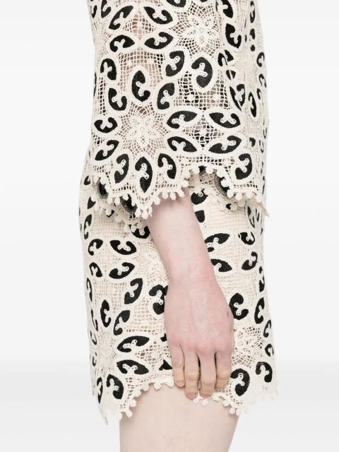 ZIMMERMANN Ottie bobbin-lace mini dress - Neutrals