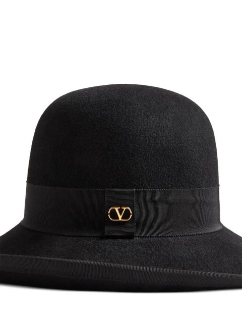 Valentino Garavani VLogo Signature hat in lapin fabric - Black