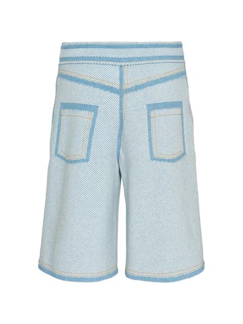 3.1 Phillip Lim denim-print shorts - Blue - zdjęcie produktu nr 2