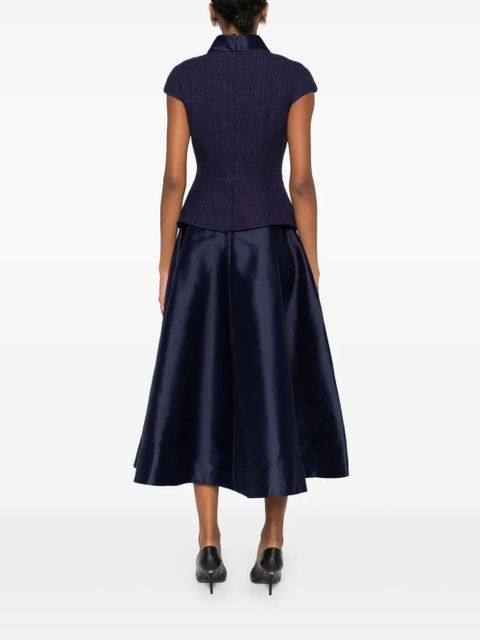 Self-Portrait bouclé-effect tailored midi dress - Blue