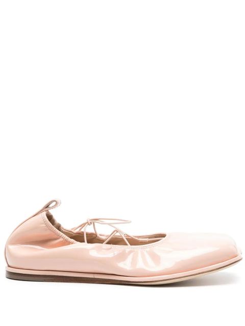 Simone Rocha heart-toe patent leather ballerina shoes - Pink - zdjęcie produktu nr 1