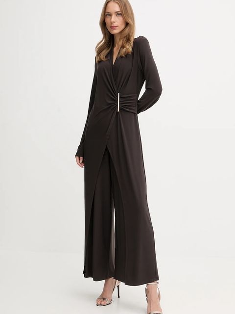 Joseph Ribkoff kombinezon kolor brązowy z dekoltem w szpic 254219