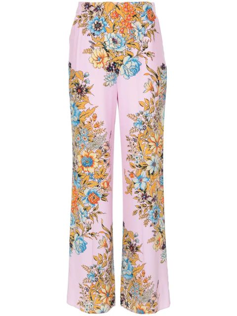 ETRO floral-print straight-leg trousers - Pink - zdjęcie produktu nr 1