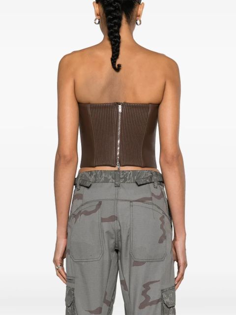 AMIRI bustier-style leather top - Brown