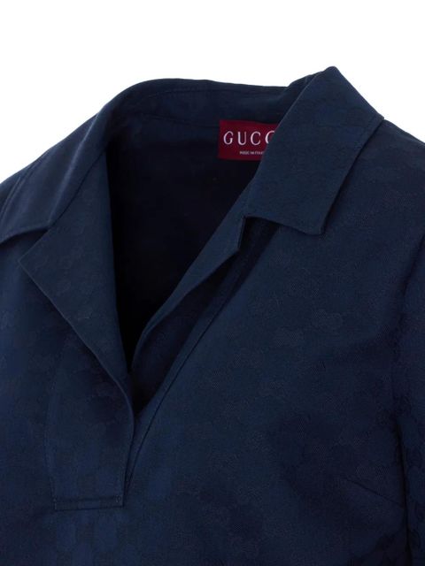 Gucci GG-logo V-neck top - Blue