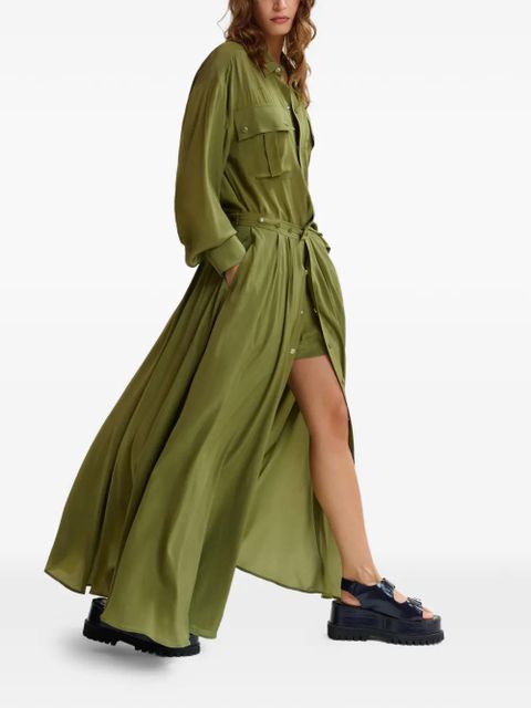 Essentiel Antwerp chest-pockets button-up maxi dress - Green