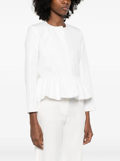 Maje embellished peplum-hem jacket - White