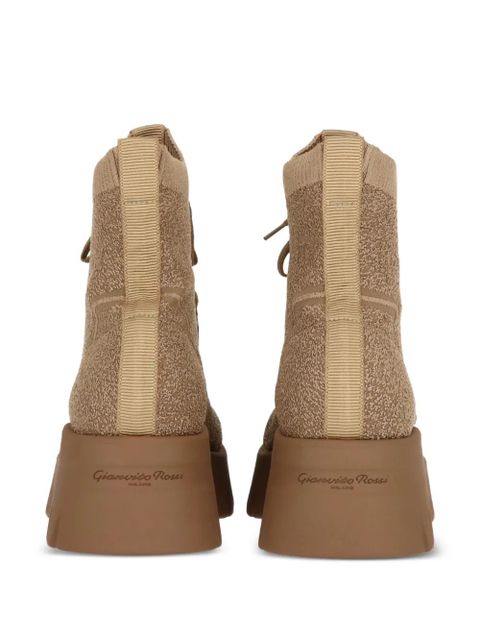 Gianvito Rossi Lambert lace-up platform boots - Brown