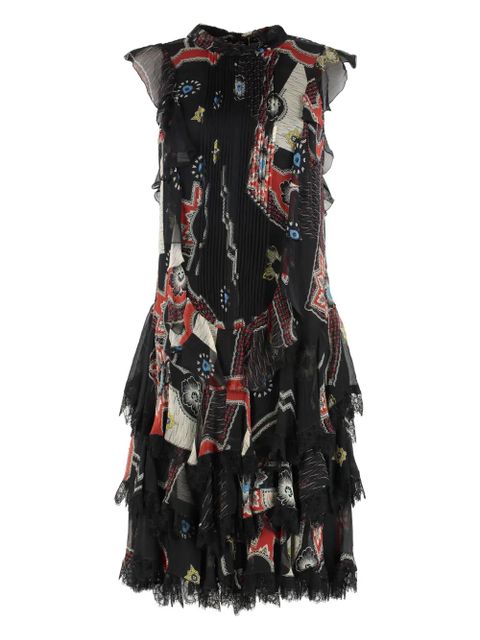 ETRO ruffled print dress - Black - zdjęcie produktu nr 1