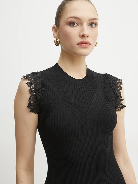 ERMANNO Firenze sukienka kolor czarny midi rozkloszowana 56TQ004EO1