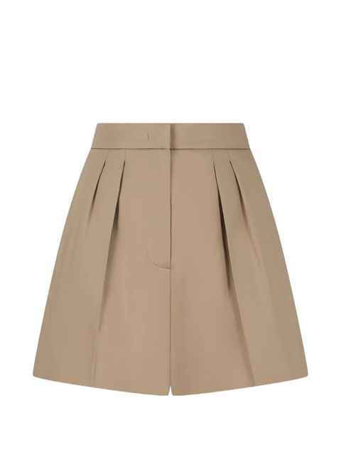 Max Mara pleated logo-embroidered shorts - Neutrals - zdjęcie produktu nr 1