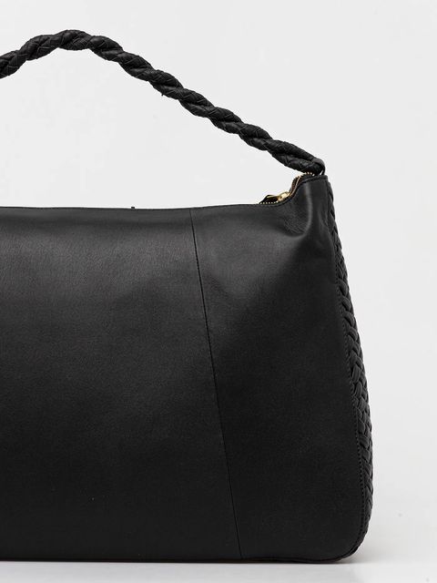 Twinset torebka skórzana kolor czarny 252TS8EAA