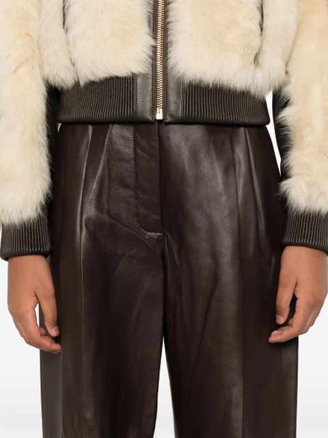 ZIMMERMANN wide-leg leather trousers - Brown