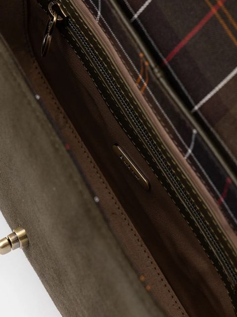 Barbour torebka zamszowa Rosa kolor zielony LBA0508