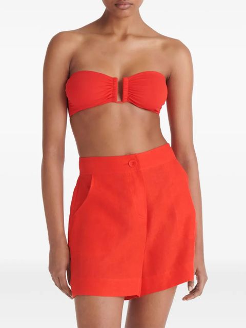 ERES Correct high-waisted linen shorts - Red