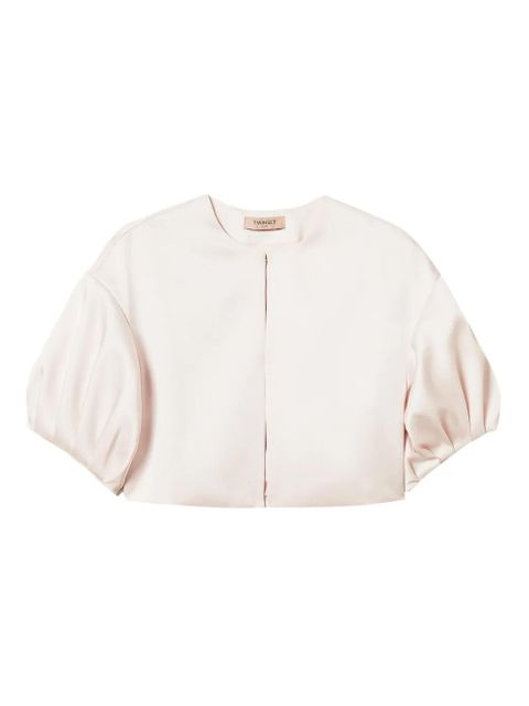 TWINSET duchess-satin puff-sleeve jacket - Pink - zdjęcie produktu nr 1