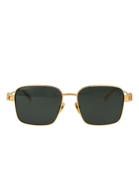 Gucci Eyewear rectangle logo sunglasses - Gold