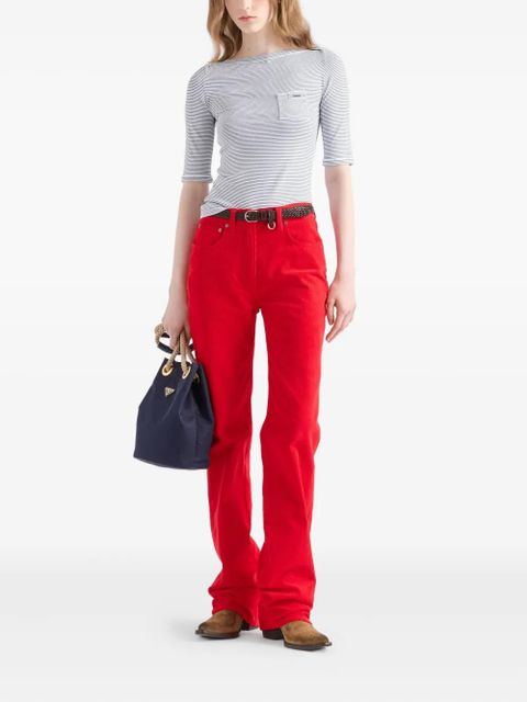 Prada striped boat-neck sweater - Blue