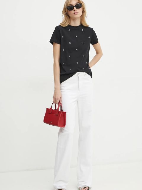 Karl Lagerfeld t-shirt bawełniany damski kolor czarny A1W17078 - zdjęcie produktu nr 2