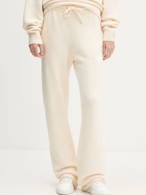 adidas Originals spodnie dresowe z domieszką wełny Knitted Pants damskie kolor beżowy gładkie KF2536 - zdjęcie produktu nr 1