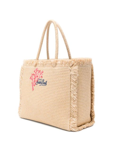 MC2 Saint Barth Vanity coral-embroidered tote bag - Neutrals - zdjęcie produktu nr 2