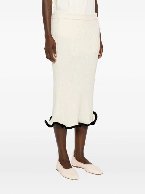 Jil Sander asymmetric midi skirt - Neutrals