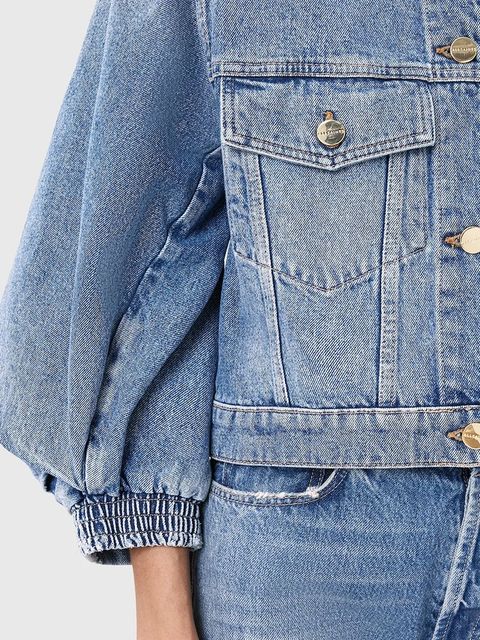 AllSaints kurtka jeansowa LUCA kolor niebieski przejściowa W031OD - zdjęcie produktu nr 2