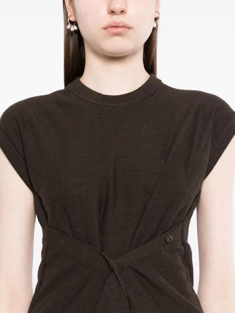 LEMAIRE tie-detail vest - Brown - zdjęcie produktu nr 2