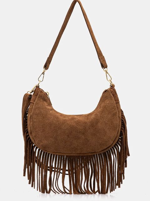 Answear.LAB torebka zamszowa kolor brązowy