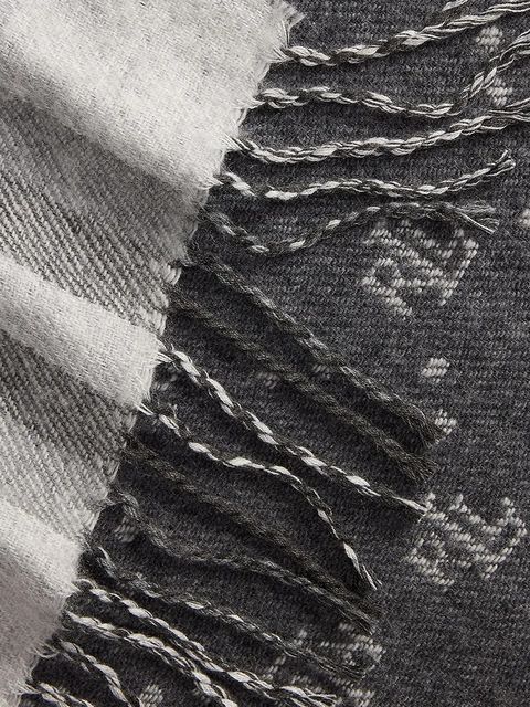 Lauren Ralph Lauren szalik z domieszką wełny damski kolor szary wzorzysty 454P04496