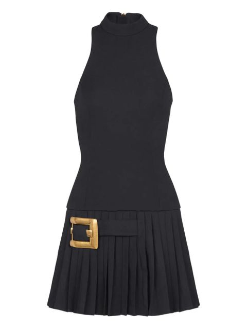 Balmain pleated buckle-embellished dress - Black - zdjęcie produktu nr 1