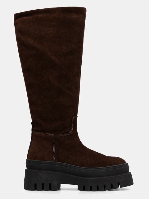 Steve Madden kozaki zamszowe Chipp damskie kolor brązowy na platformie 11004664 - zdjęcie produktu nr 2