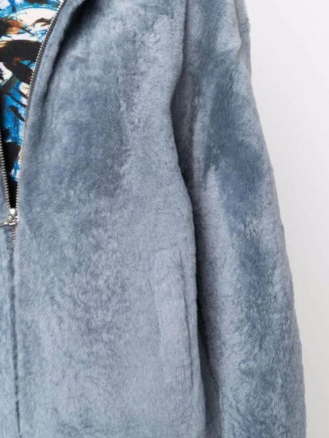 Yves Salomon hooded shearling jacket - Blue