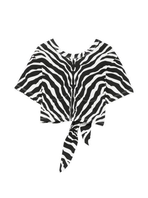 The Attico zebra-print tie top - Black - zdjęcie produktu nr 1