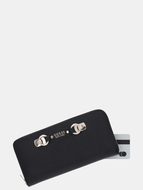 Guess portfel MIMINA damski kolor czarny SWBG80 15146