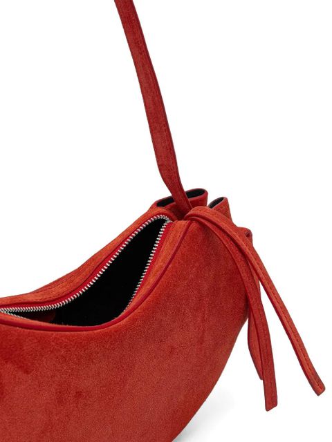 Yuzefi Fortune Cookie suede shoulder bag - Red