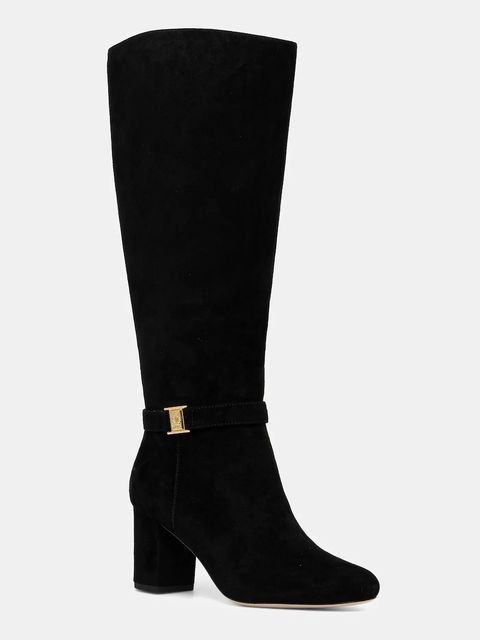 Lauren Ralph Lauren kozaki zamszowe Kellie Tl Hl damskie kolor czarny na słupku 802967843001 - zdjęcie produktu nr 1