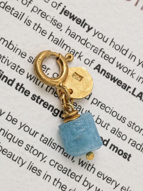 Answear.LAB naszyjnik z akwamarynem, ręcznie wykonany, ze srebra pokrytego złotem